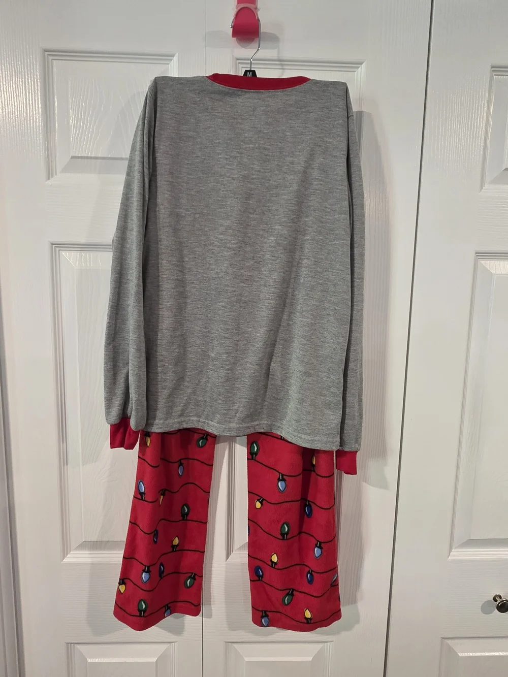 Kids Grey & Red Reindeer Light-Print Pajama Set